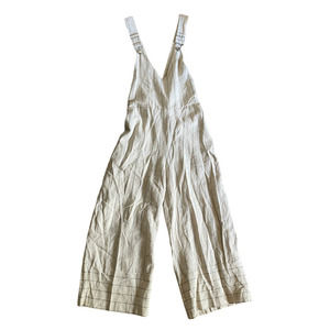 Moon River Womens Sleeveless Wide Leg Overall Tie-Waist Size S Beige